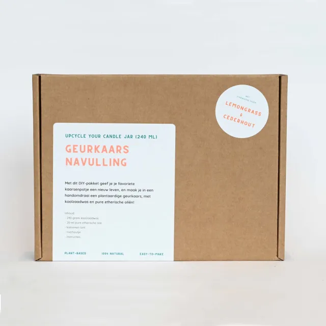 Groeikruid Navulling zelf kaarsen maken| 100% natuurlijke geurkaarsen maken met etherische olie | upcycle candle jars | lemongrass + Cederhout | raapzaadwas |refill candle | inhoud: 240 ml