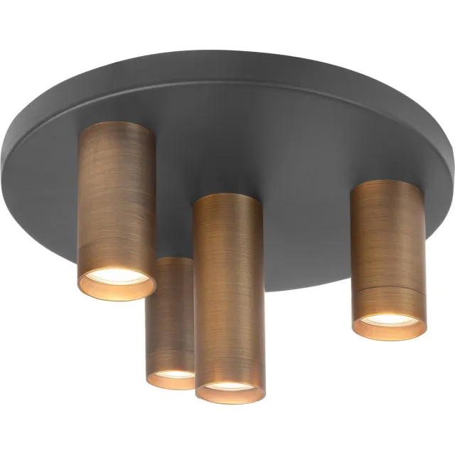Highlight Plafondlamp Perugia 4 lichts Ø 35 cm brons zwart Zwart, brons