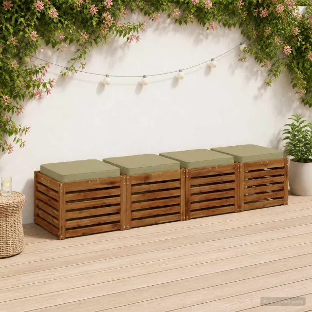 vidaXL 4-Piece Zitkussens VUGHT 4 st 100% Polyester Lichtgroen groen
