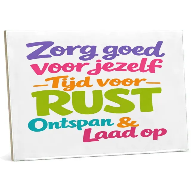 Mr Cadeautjes Tegel 15 x 20 cm - design Een opbeurende typografische compositie voor een dagelijkse | cadeau Wit
