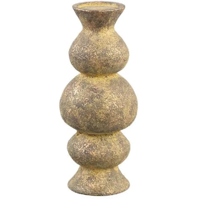 PTMD COLLECTION PTMD Kandelaar Larry - 13x13x30 cm - Cement - Bruin