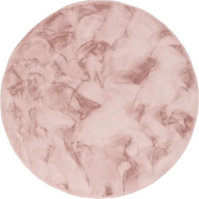 Pergamon Luxe Super Zachte Bont Vloerkleed Tapijt Plush Rond Roze