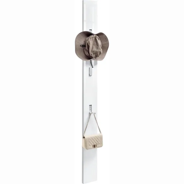 en.casa Muurkapstok wandkapstok glanzend 170x15x2,5 cm wit wit glanzend