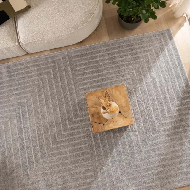 Nordic Weavers Scandinavisch vloerkleed vierkant - Contour Edge grijs 100x100