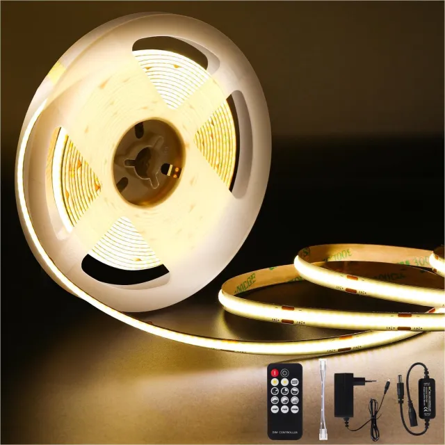 ANTENLICHT COB LED Lichtstrip 10 Meter - 4000K - 320LED/m - Egaal Licht Zonder Lichtpunten - Dimbare Sfeerverlichting - met RF Afstandsbediening - 8mm Smal - CRI90+ Neutraal Wit