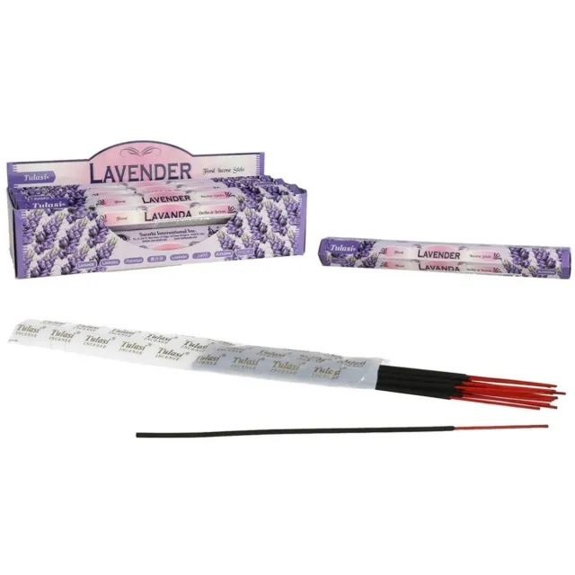 Tulasi Wierook sticks in huisgeur Lavendel - 20x sticks van 22 cm - Ontspannend - 24 grams - Ontspannend - Kalmerend - stokjes
