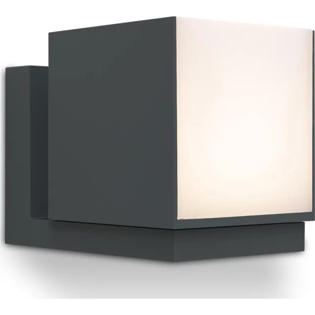 Lutec Cuba - Wandlamp voor buiten - 3000K - Aluminium armatuur - Donkergrijs