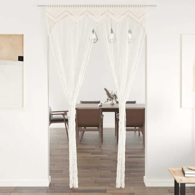 vidaXL Gordijn macramé 140x240 cm katoen Crème