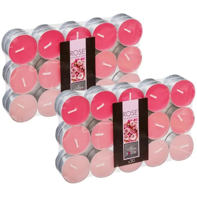 Atmosphera Geurkaars waxine/theelichtjes - 60x stuks - Rozen - 3,5 branduren