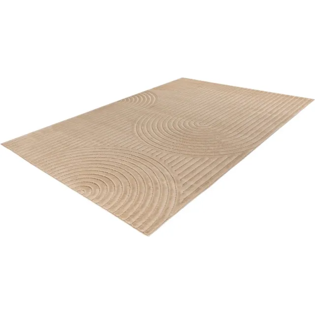 Lalee Viva In- & Outdoor Japandi Vloerkleed Abstract, Geometrisch, Structure Mix, Trend Look reliëf 120x170cm Beige