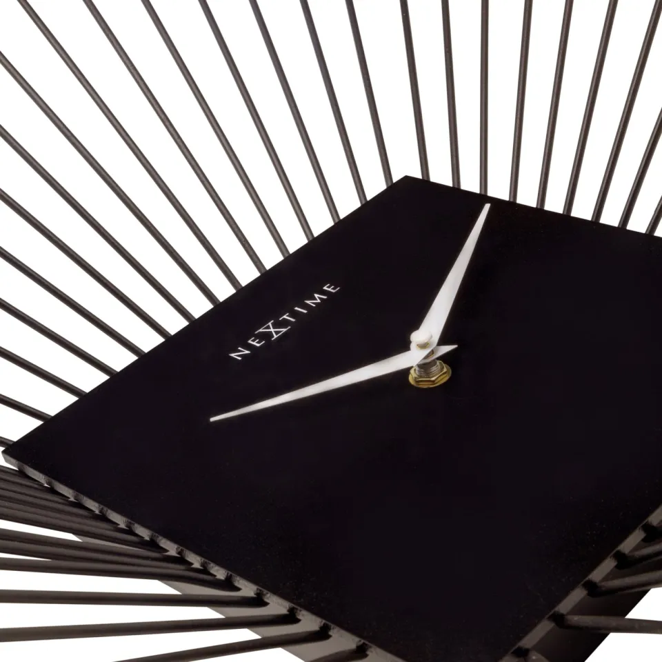 NeXtime Wandklok 45x45x15cm - Geruisloos - Zwart - Metaal - "Vasco Square", foto 7