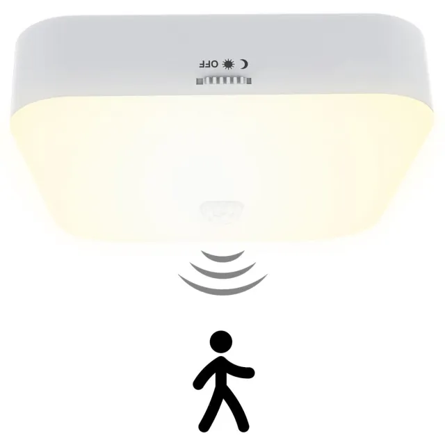 Ynkkvre LED Plafonniere - Oplaadbare Draadloze Batterijlamp - LED Batterijlamp met Bewegingssensor - Draadloze Plafondlamp - Zolder, Trappenhuis-warm licht Wit