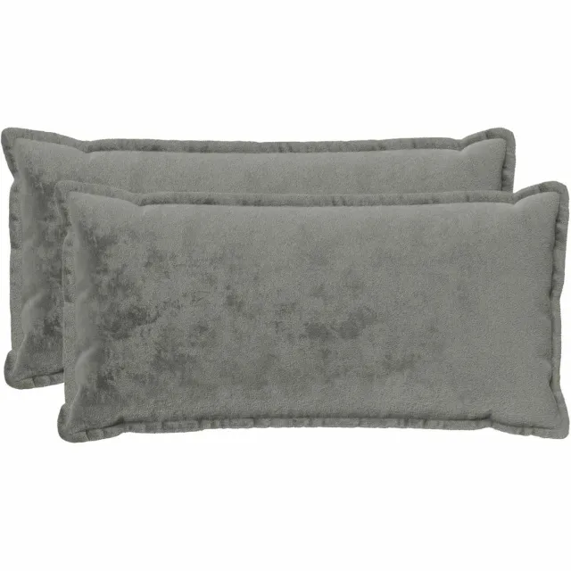 vidaXL Dekenkussen - 2 - st - HOUTEN - Donkergrijs - 40 - x - 80 - cm - Flanel