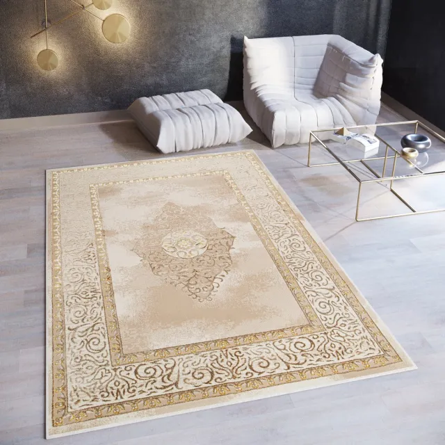Tapiso Ares Vloerkleed Beige Bruin Laagpolig Woonkamer Oriental Tapijt Maat- 80x150