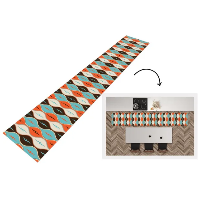 KitchenYeah Keukenloper 300x50 cm - Keukenmat vinyl Retro - Cirkel - Design - Keukenmatten loper - Keuken vloerkleed tapijt