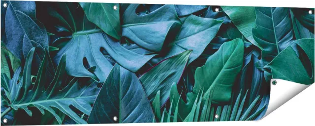 Gards Tuinposter Tropische Groene Bladeren - 150x50 cm - Tuindoek - Tuindecoratie - Wanddecoratie buiten - Tuinschilderij Multikleur
