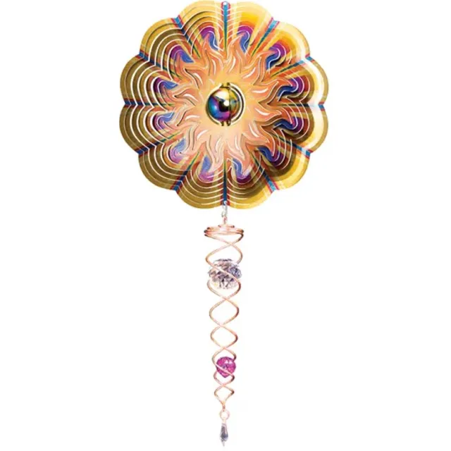 Spin Art/Cooking Vinyl Windspinner, Spin Art, Sun Gazing Ball/Zonnekijkbal Artist Crystal Tail, ACTSGB0808, totale lengte 60cm Paars
