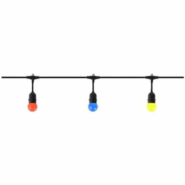 Qualu Prikkabel - Lichtsnoer - E27 Fitting - 10 Lampen - 10 Meter - 750W - Zwart
