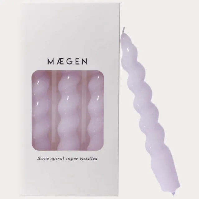 Maegen Gedraaide kaars - hoge kaarsen - Paars - Draaikaarsen - Twisted Kaarsen - Dinerkaarsen - 3 Stuks - Swirl Kaarsen