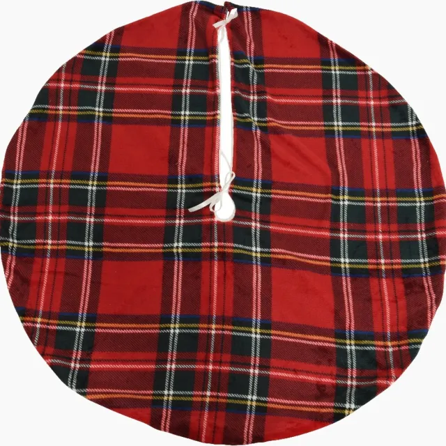 Decoris Kerstboomrok geruit rood/kleur(en)