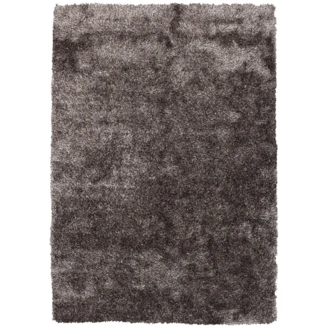Padiro pluizig hoogpolig shaggy vloerkleed 160 x 230 cm - donkerbeige - modern effen ontwerp - met een zachte uitstraling - voor vloerverwarming - van polyester en katoen