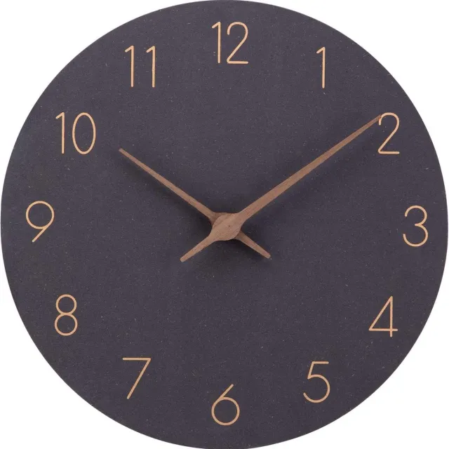 meerklose Houten 30 cm Stille Wandklokken voor Home Decor Woonkamer Keuken Groot Aantal Moderne Klok (12 inch, Zwart)