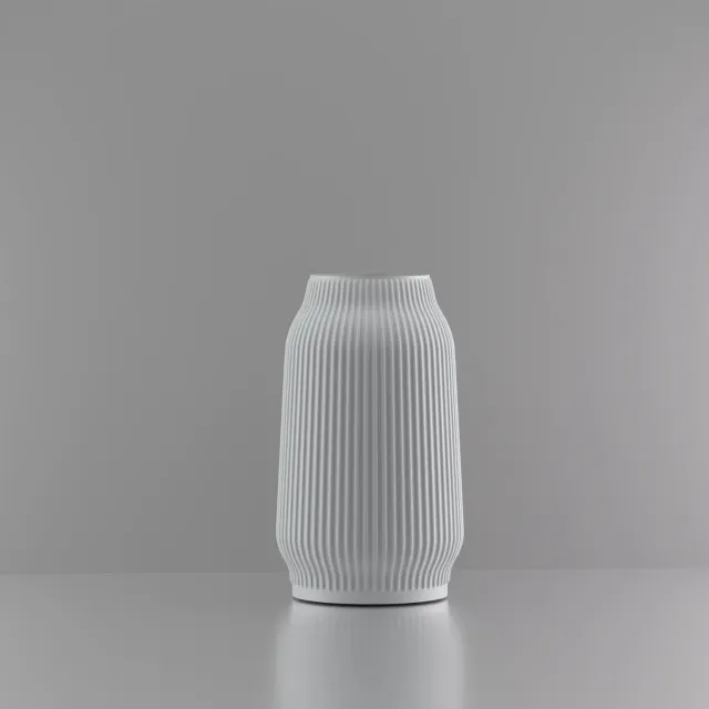 3d-gezellig Miranda - Vaas - Grijs - Maat 25 cm - Kunststof - Modern - Bloemenvaas - 100% gerecycled PLA (bioplastic)