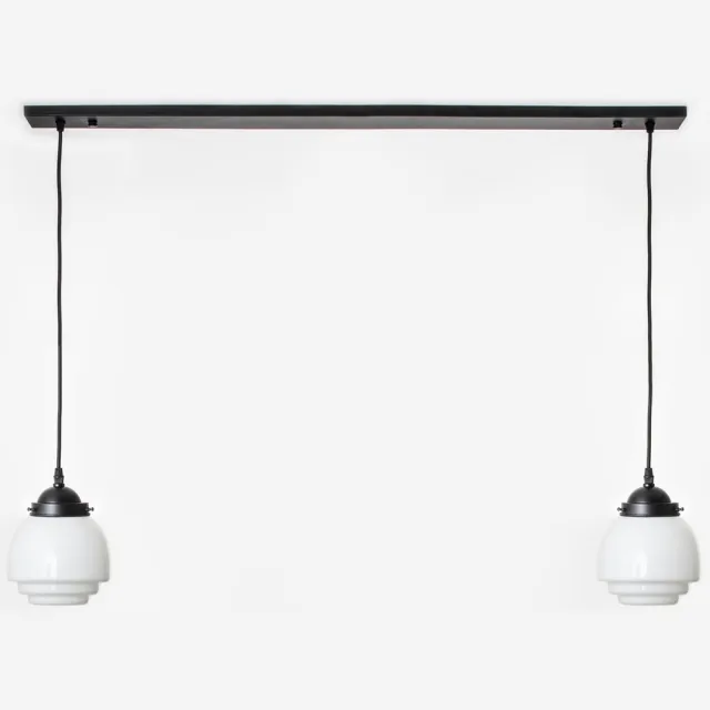 Coloured by Art 2 x Gispen Vlak lampen aan plafondbalk Moonlight - Art Deco Trade Wit