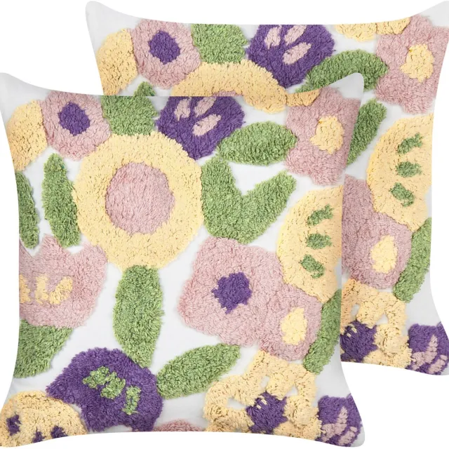 Beliani TRICORNIO - Sierkussen set van 2 - Meerkleurig - 45 x 45 cm - Katoen