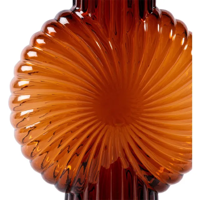 PTMD COLLECTION PTMD Zugar Ronde Vaas - 18,5 x 8,5 x 25 cm - Glas - Bruin
