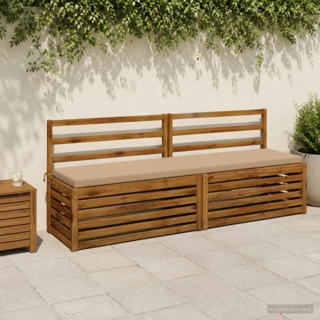 vidaXL Bank Kussens SOEST 2 st 100% Polyester Zand 180 x 40 x 5 cm Grijs
