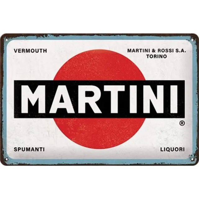 Nostalgic Art Merchandising Metalen Wandbord Martini - Logo White - 20 x 30 cm multi