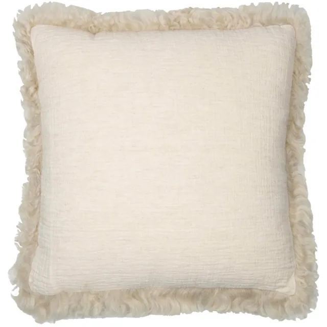 Mars & More Kussen schaap krulhaar - sierkussen beige - 40 x 40 cm