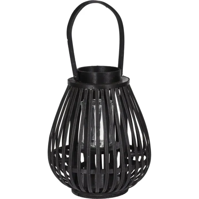 home style Homestyle Lantaarn Bamboe - Verlichting - 23x23x27 cm Zwart