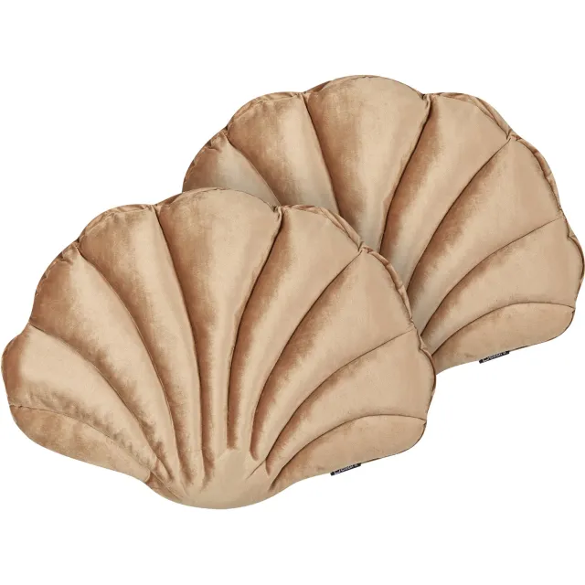 Beliani CONSOLIDA - Sierkussen set van 2 - Zandbeige - Fluweel