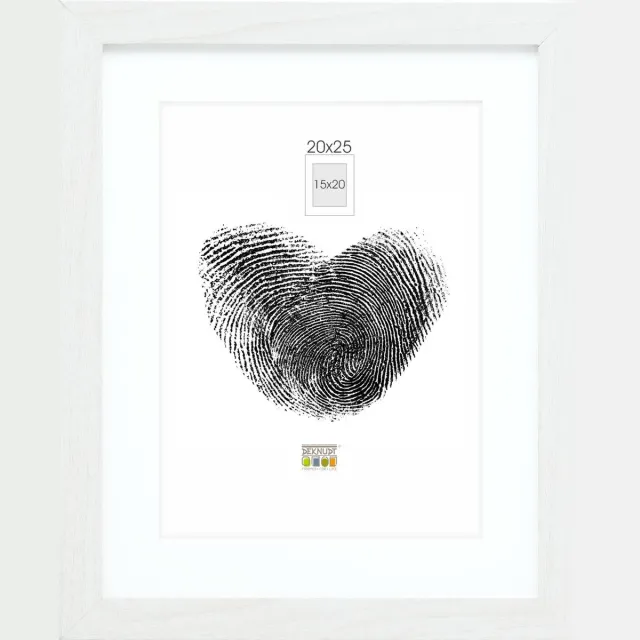 Deknudt Frames fotolijst - wit met passe-partout - 15x20 / 20x25 cm