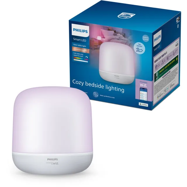 Philips Smart Lighting - Hero Tafellamp - Gekleurd en instelbaar wit licht - RGB - Muzieksynchronisatie - Zwart - Werkt met de WiZ app - Wifi