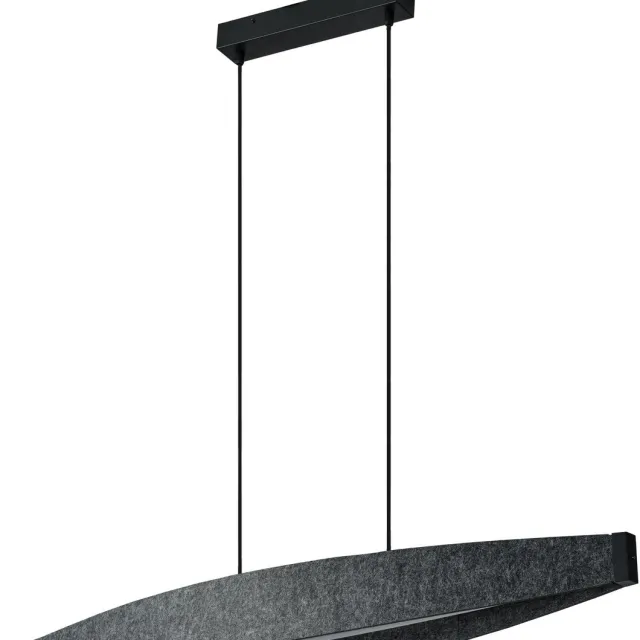 Osram Decor Flat Felt LED Hanglamp 23W 3000K met 800lm Grijs, Hanglamp gemaakt van Vilt en Metaal permanent geïnstalleerd Donkergrijs