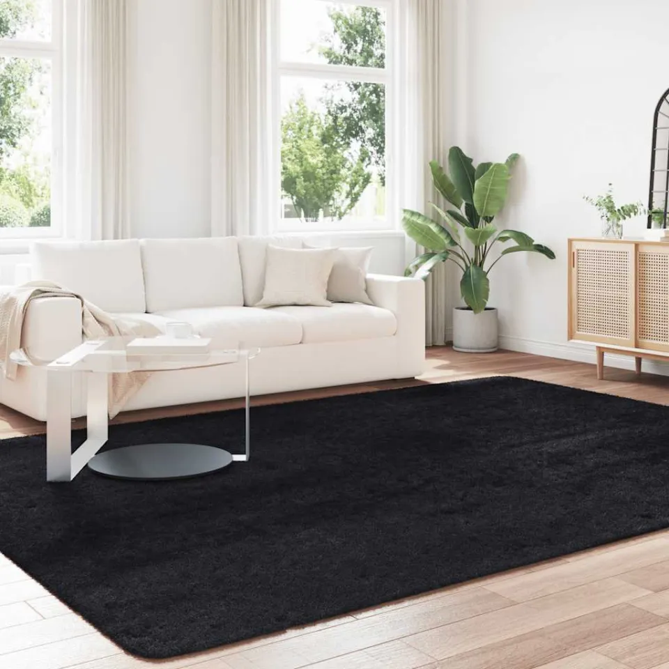 vidaXL Hoogpolig vloerkleed NAVARRA 240x340 cm polyester zwart, foto 3