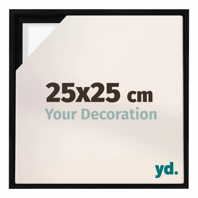 yd. yd, Baklijst 25x25 cm Zwart Mat - Lijst voor Canvasdoek - MDF Lyon