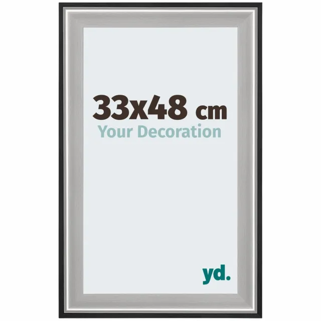 yd. Your Decoration - Fotolijst 33x48 cm - Hout - Zwart Zilver Gepolijst - Birmingham