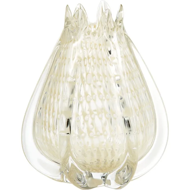 WOOOD Crown Vaas - Glas - Off White/Wit - 24x18x18 cm