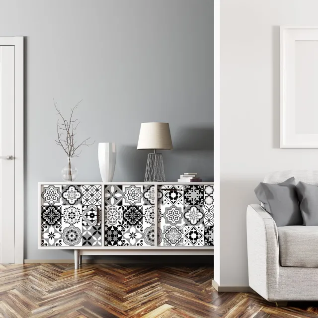 Ambiance Sticker Zelfklevende tegelmuurstickers voor keuken en badkamer - 30 cementtegelstickers voor meubels van Blasco - 30 stickers 20x20cm Multi color