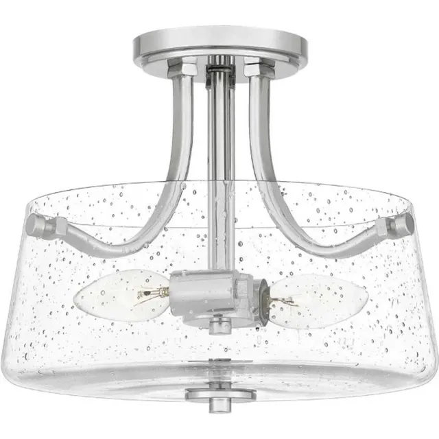 Quoizel LED Plafondlamp Hollister | 2X E27 Max 60W | Dimbaar | Polished Nickel Geen