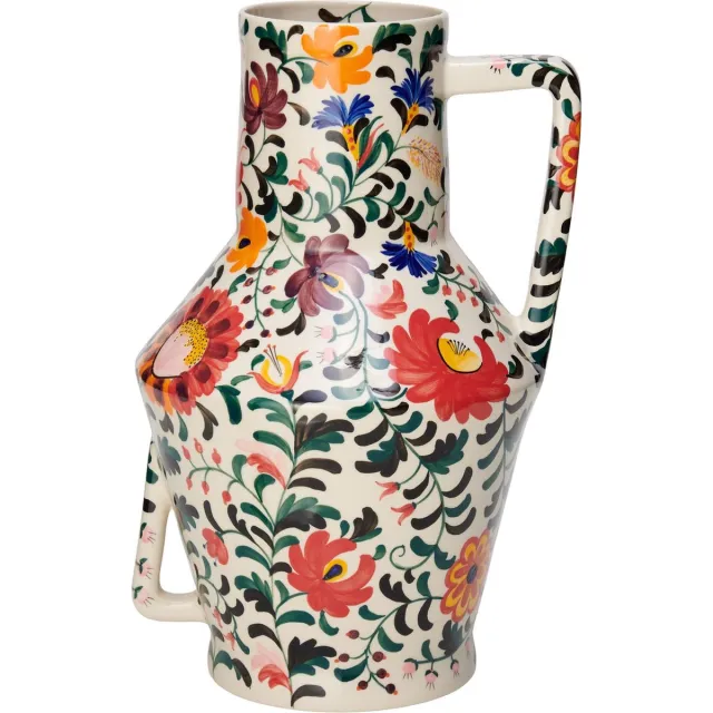 Return to Sender Vaas - Bed of Flowers Rood - Rond - Keramiek - 15 cm - Bloemen - Decoratieve bloemenvaas