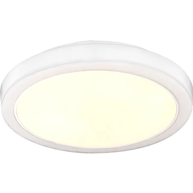 Globo Lighting Plafondlamp Woonkamerlamp rond LED, gemarmerd metaal, 1x LED, D 26,8 cm Wit