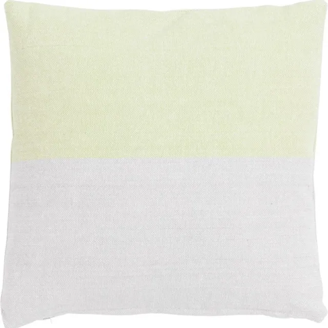 Linen & More Duo Tone Sand Groen Kussen | 45 X 45 | Sierkussen Voor Woonkamer Of Slaapkamer