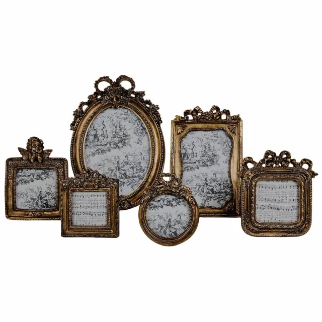 Loberon Fotolijst set van 6 Fiordano antiekgoudkleurig