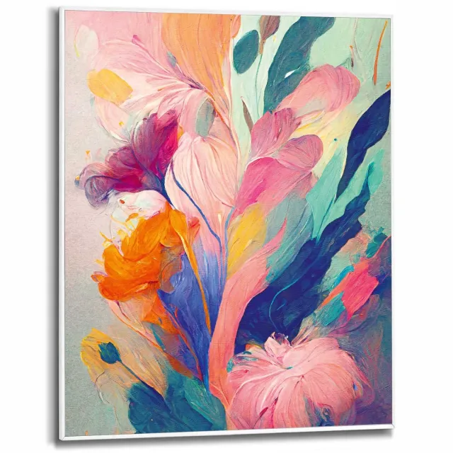 REINDERS Schilderij Dreamy Flowers - 50 x 40 - Hout - REINDERS Dreamy Flowers Wit