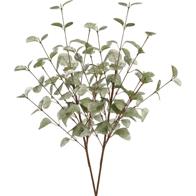 DK design Kunstbloem Eucalyptus tak Silk - 2x - 72 cm - groen - losse steel - Kunst zijdebloemen Jade groen